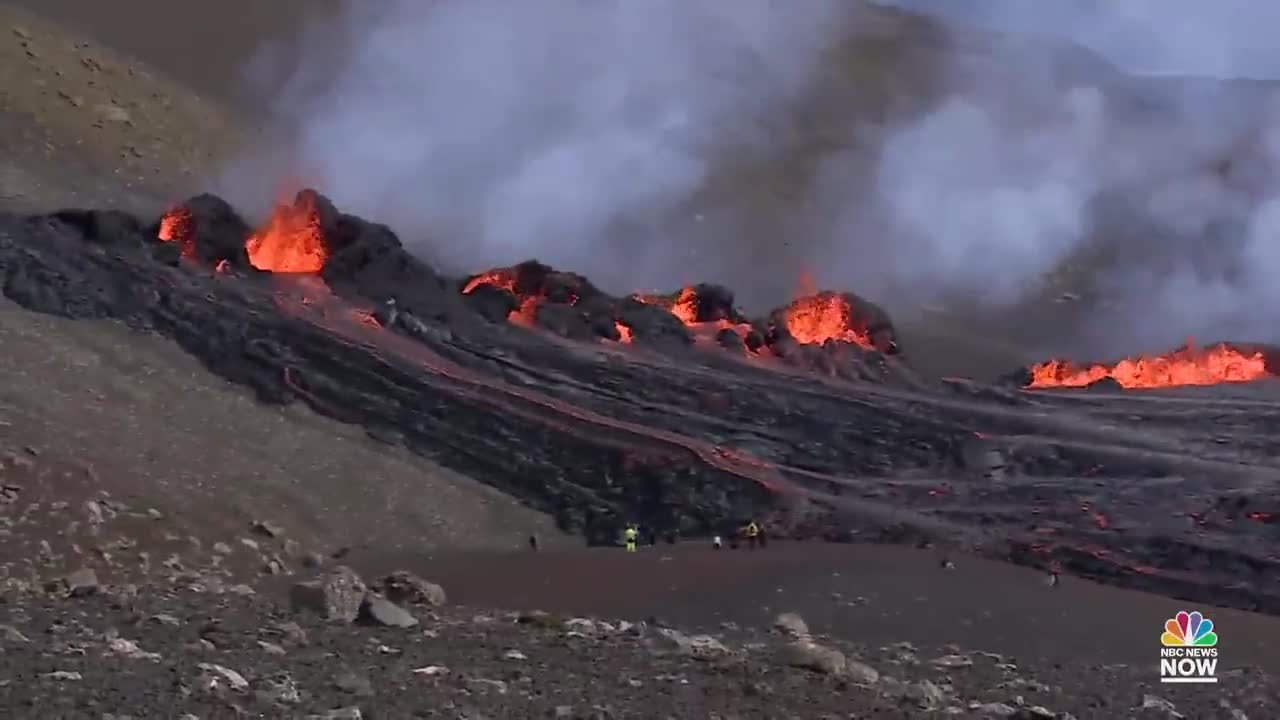 Icelandic Volcano Bursts Back Into Life With Smoke And Lava