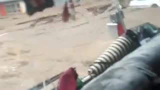 Así amaneció la vía Curos tras fuertes lluvias
