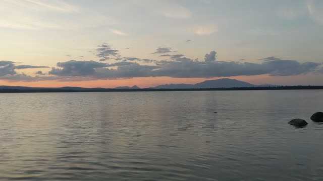 Camping 2022: Mount Katahkin from Upper Jo-Mary Lake at Sunset