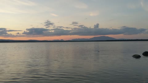 Camping 2022: Mount Katahkin from Upper Jo-Mary Lake at Sunset