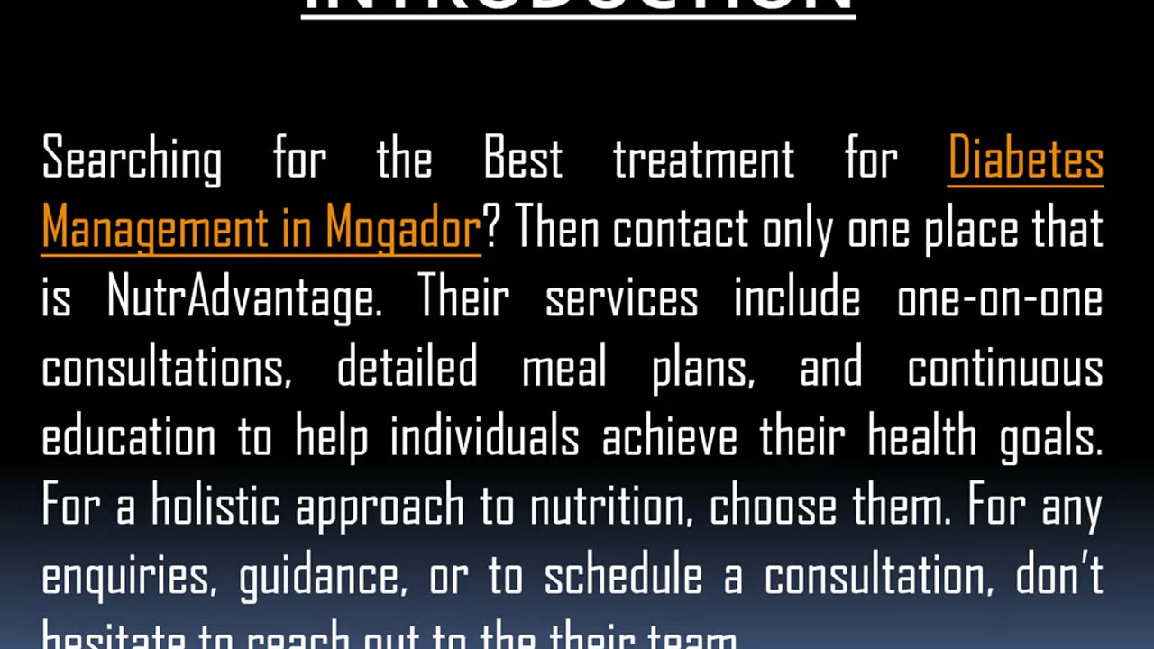 One of the Best treatment for Diabetes Management in Mogador