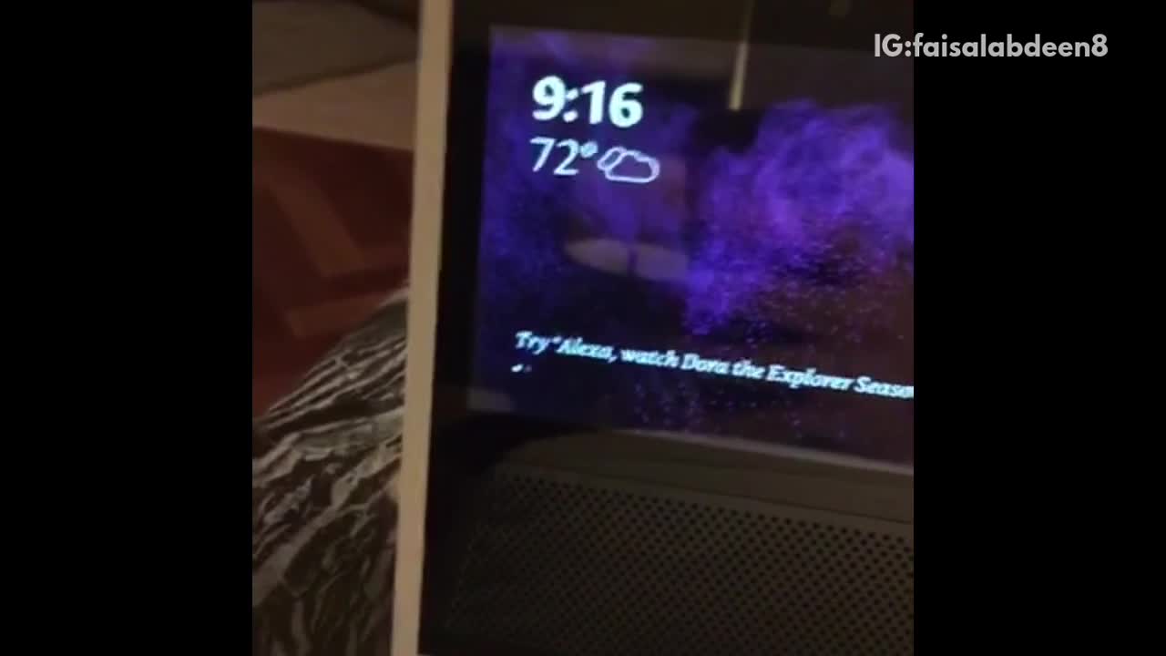 Guy tells alexa to bark and black dog freaks out