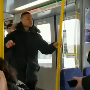 "Get the f*ck up, Swede!" Here a violent immigrant thug shouts and intimidates