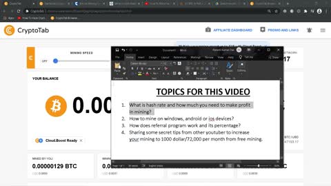 ENG) How To Mine Faster in CryptoTab For FREE 💲 0 1 BTC IN JUST 2 MONTHS 🔥 New Tricks 2021