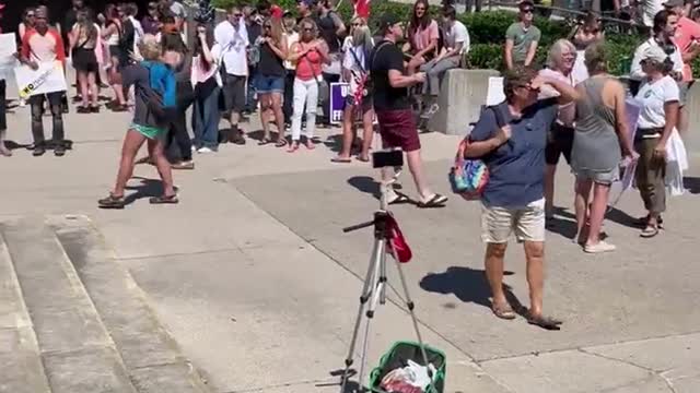 Students Protesting Vaccine Booster Mandates at Western University in Canada.