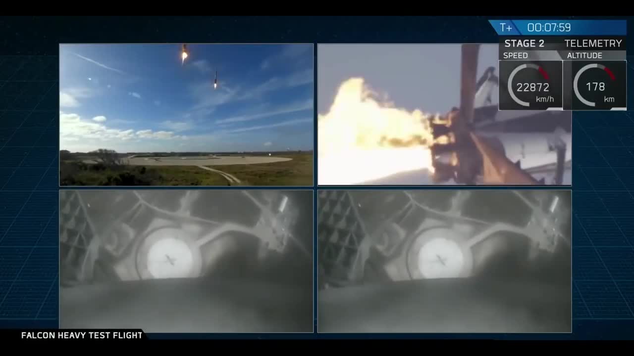 Falcon Heavy Landing Double Simultaneous Perfect landing Video SPACEX