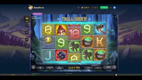 Goose Bet - 1200 TRX Win On Troll Haven Slots Machine