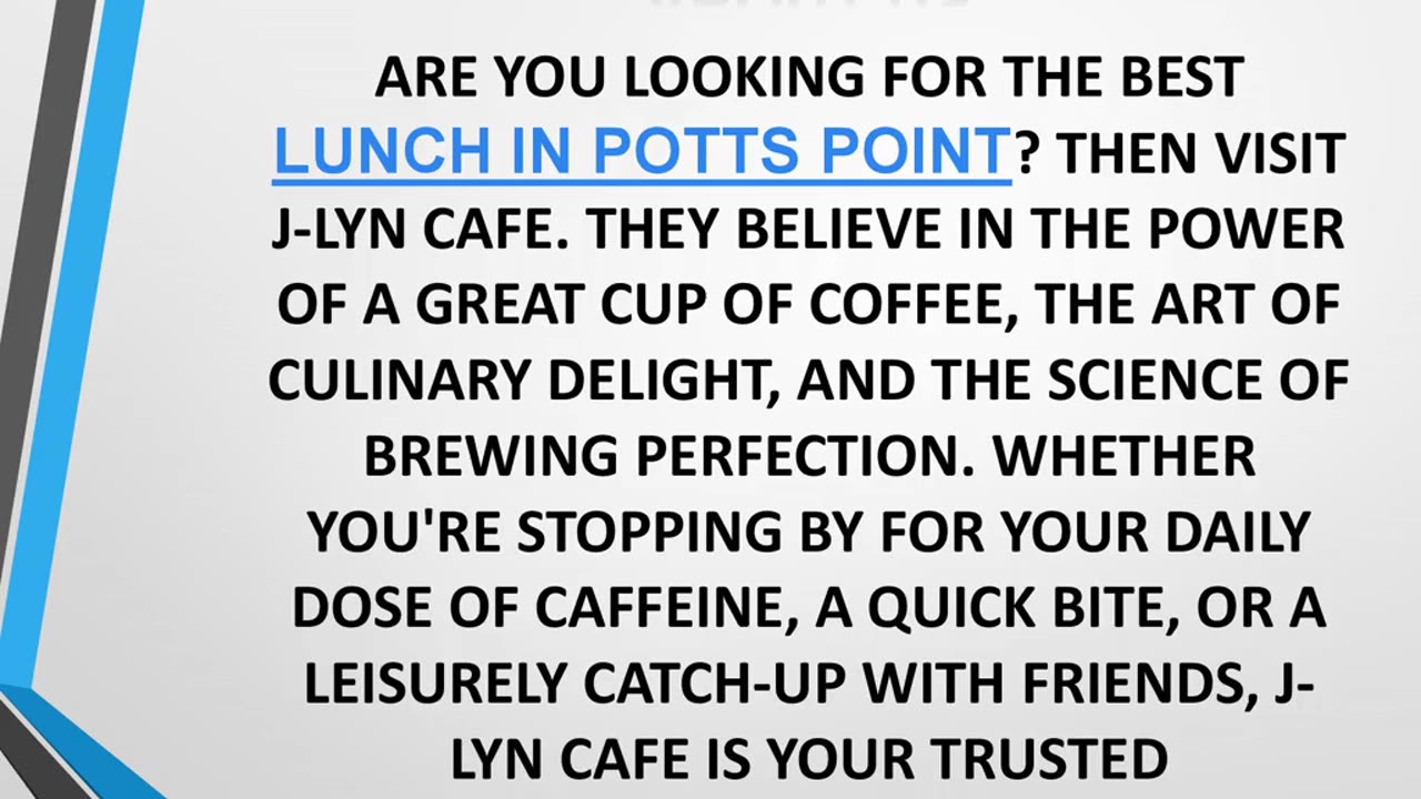 Best Lunch in Potts Point