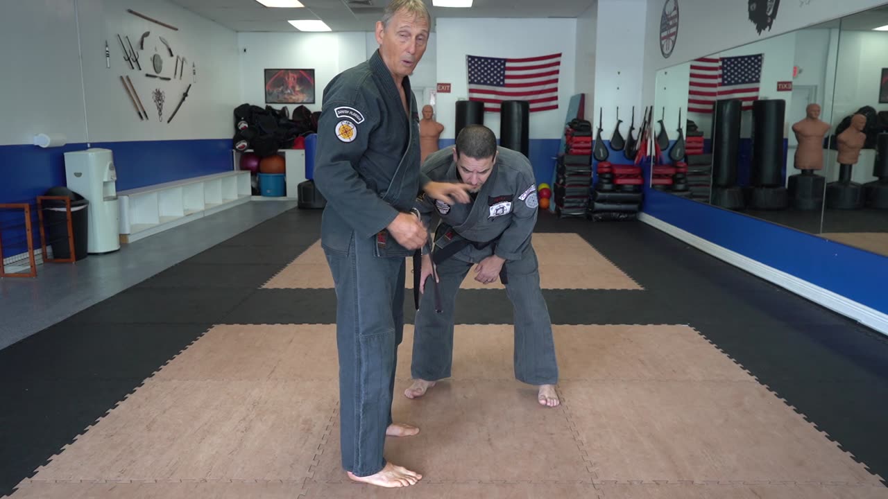 Correcting common errors executing the American Kenpo technique Leap from Danger