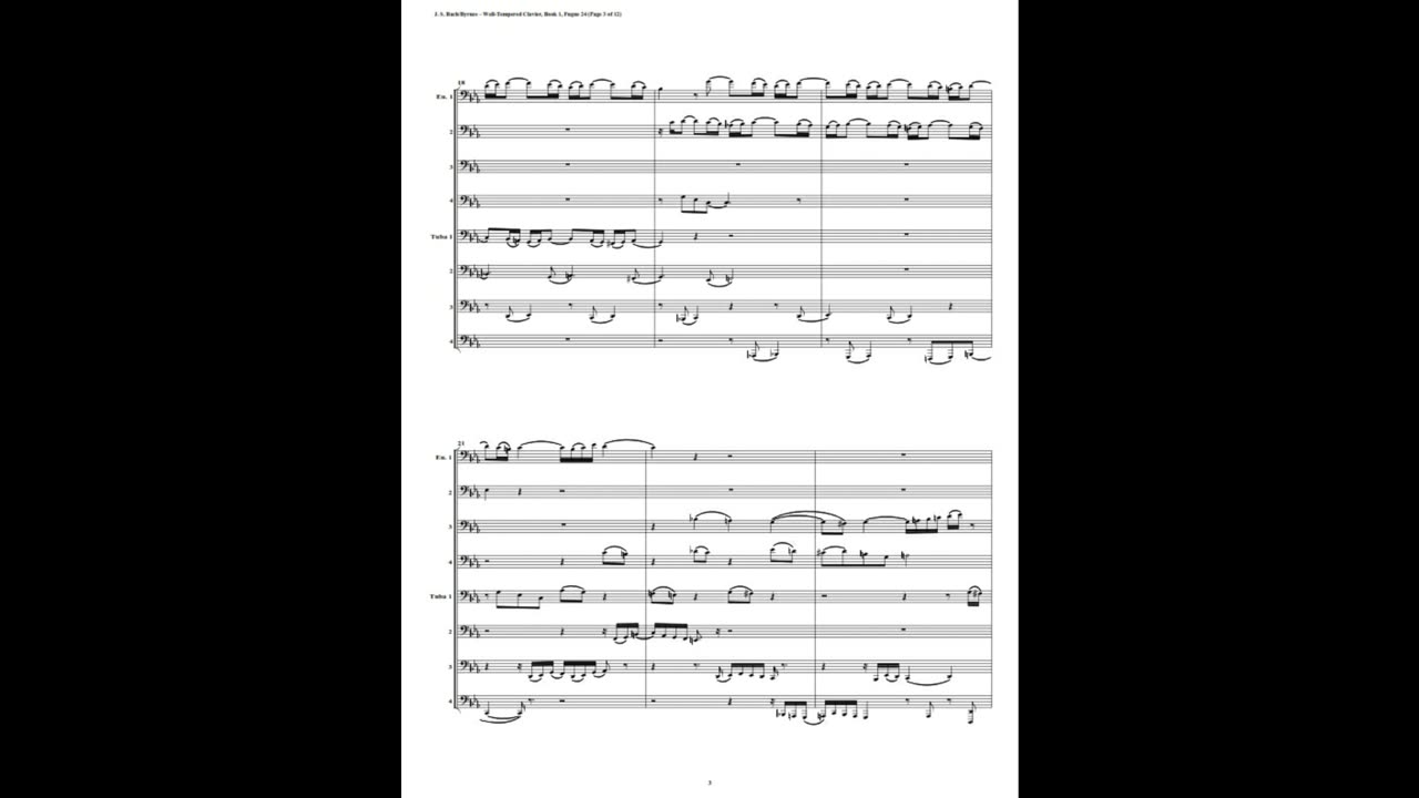 J.S. Bach - Well-Tempered Clavier: Part 1 - Fugue 24 (Euphonium-Tuba Octet)