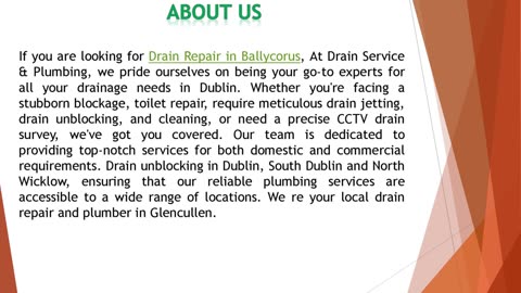 If you are looking for Drain Repair in Ballycorus