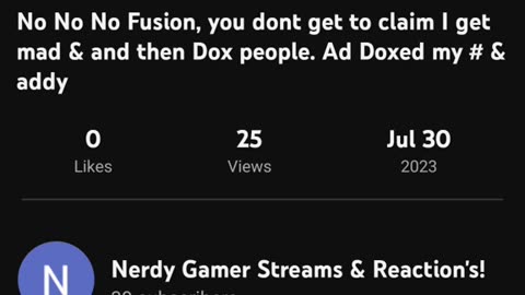 No No No Fusion, you don't get to claim I get mad and then Dox people.