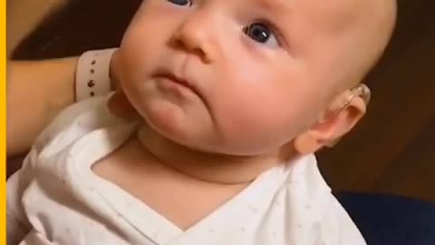 Baby Girl Hears mom for The First Time