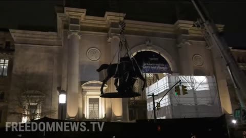 The statue of Teddy Roosevelt has been removed from the Natural History Museum in New York City.