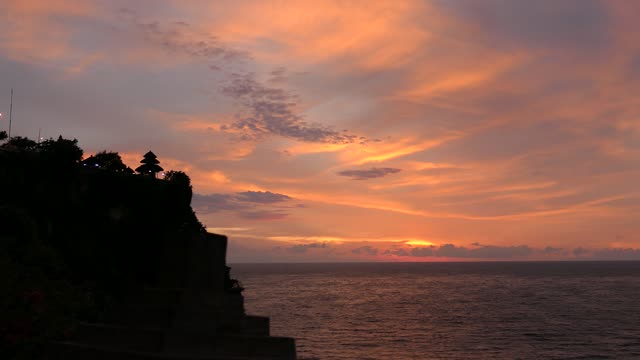 Windy cliffs at sunset