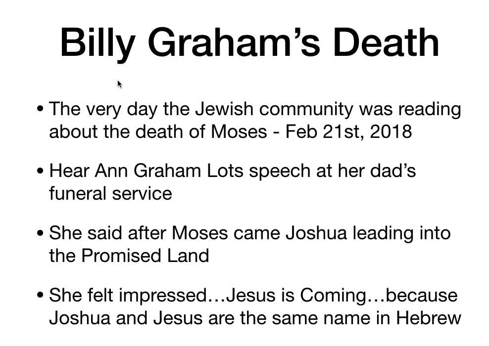 Billy Graham Rapture Message - Timing of His Death a Sign ?