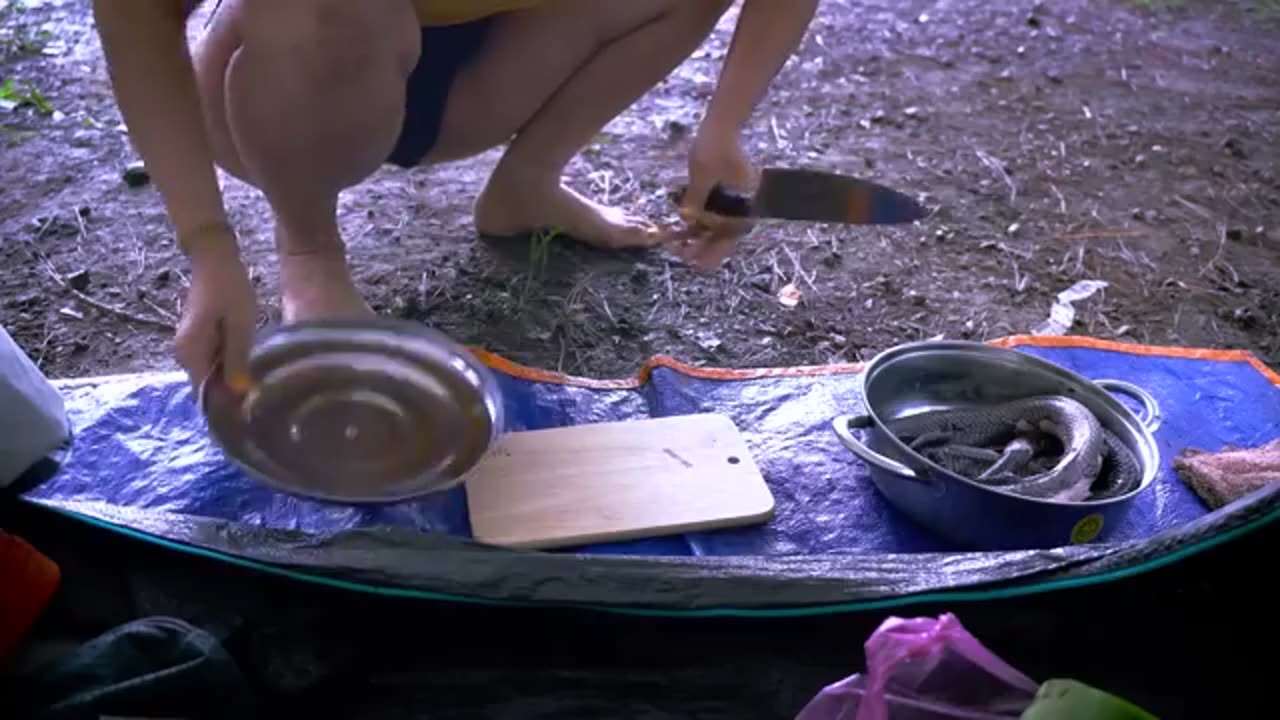 SEXY GIRL solo camping in the FOREST I OVERNIGHT .. ASMR 😊😊