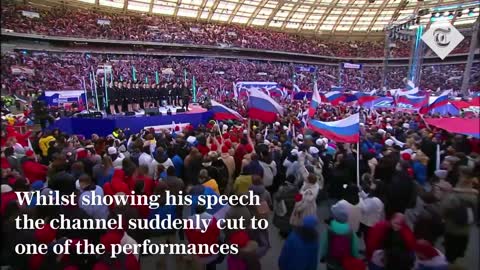 Russian state television cut off Putin speech before he limps off the stage 616K views · 3 days ago