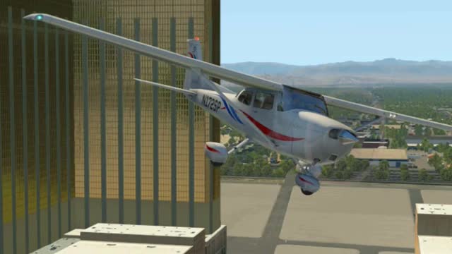 Airplane Cessna 172 Landing On The Road / X-Plane 11