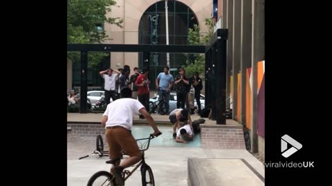 BMX balance stunt fail