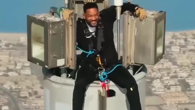 Hollywood star Will Smith on top of Burj khalifa