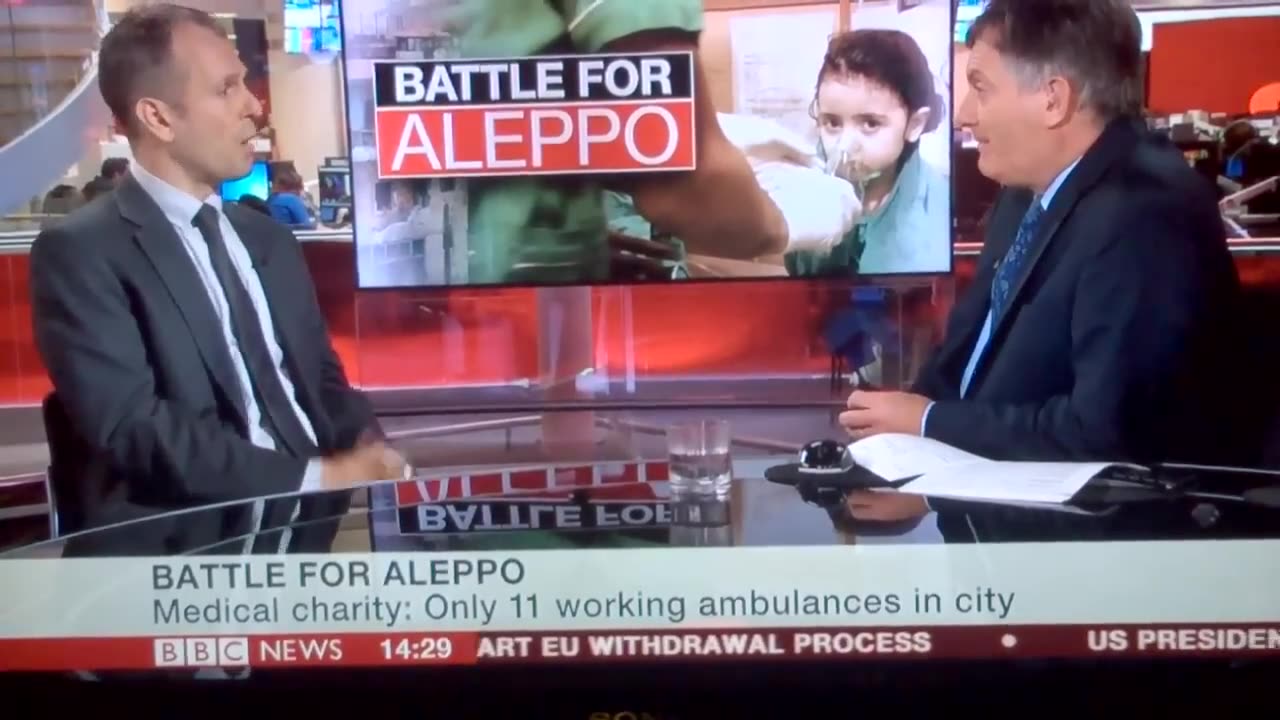 12/10/2016 Dr Marcus Papadopoulos talks to BBC News about Syria