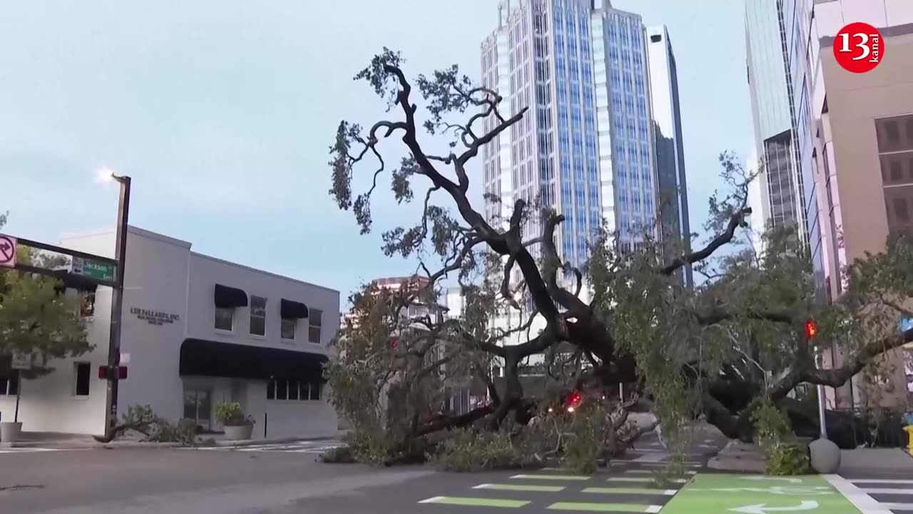 Drone Captures Devastating Flooded Streets and Parking Lots in Tampa After Hurricane Milton