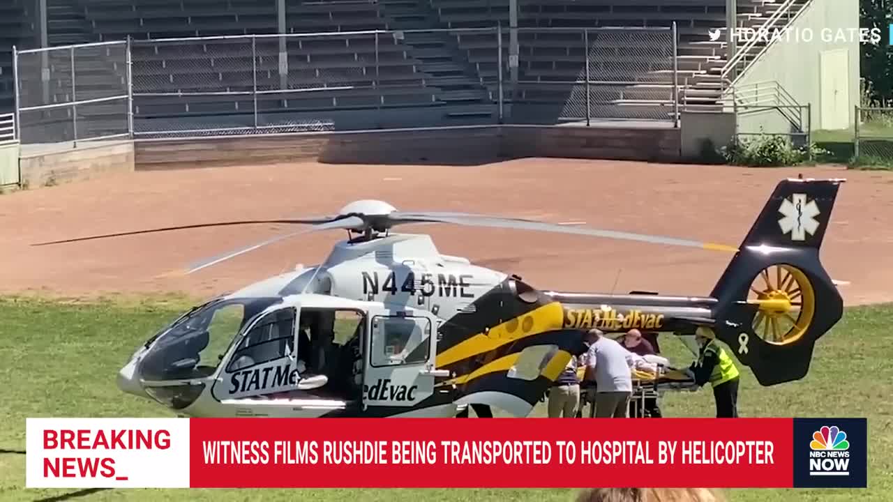 Watch: Salman Rushdie Carried Into Helicopter After Being Stabbed At Lecture