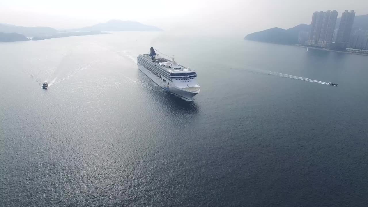 Beautiful view of a ship in the middle of the water