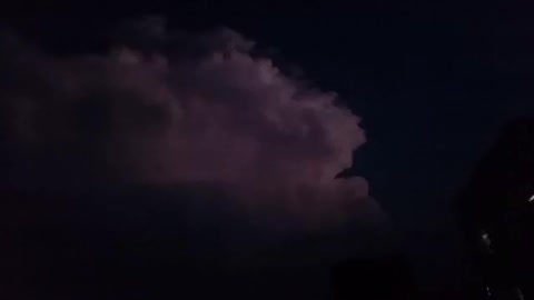 When lightning flashes in the night sky