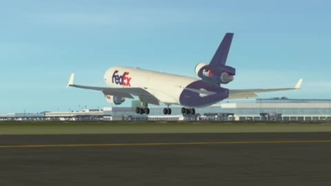 MD-11F FedEX landing in Singapore