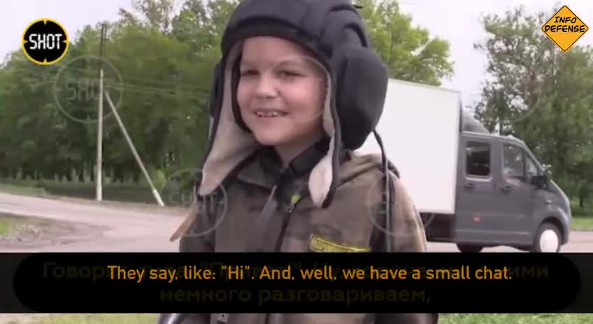 Young Ukranian boy talks about how he feels about the Russian soldiers.