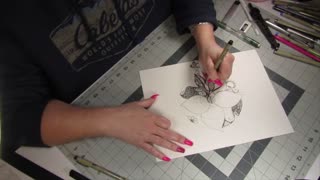 Zen drawing progression video of the 4 Petals Flower (Part A)