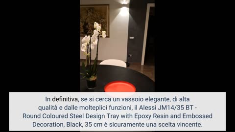Alessi JM14/35 BT - Round Coloured Steel Design Tray with Epoxy Resin and Embossed Decoration