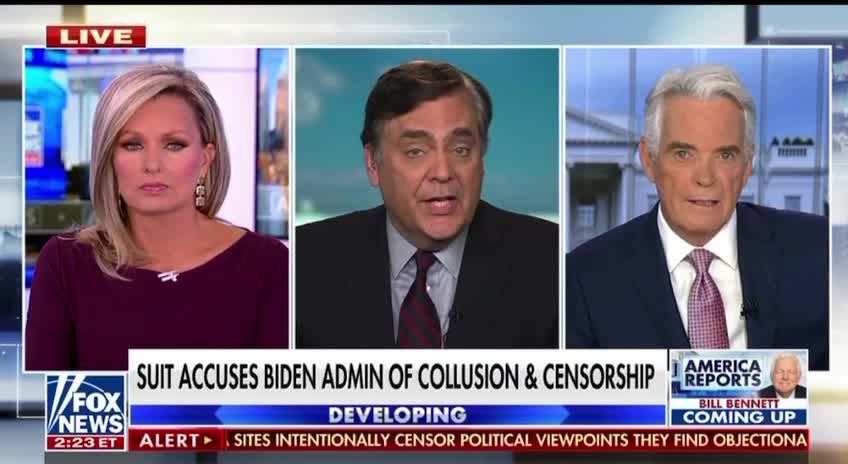 Jonathan Turley- Suit Accuses Biden Administration Of Collusion And Censorship