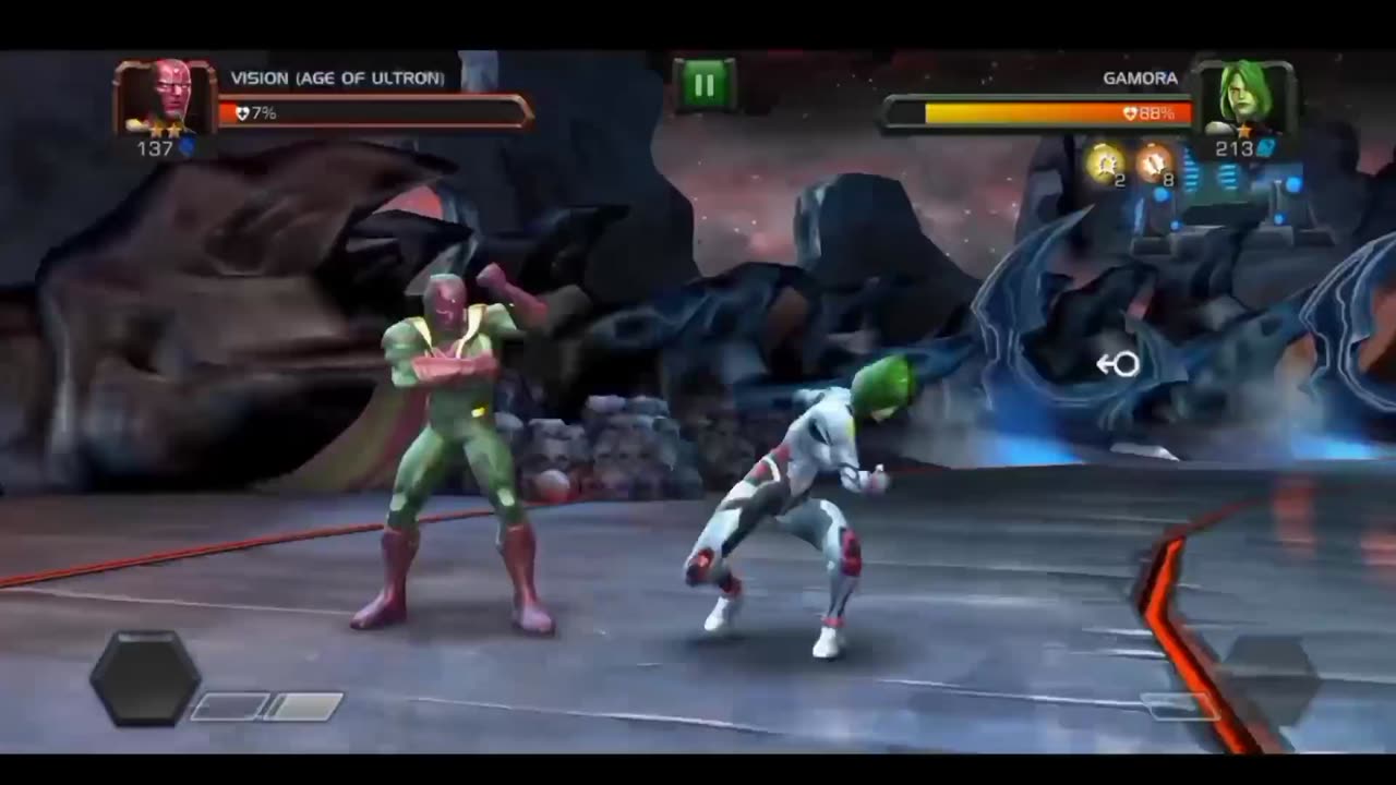 Vison vs Gamora fight battle