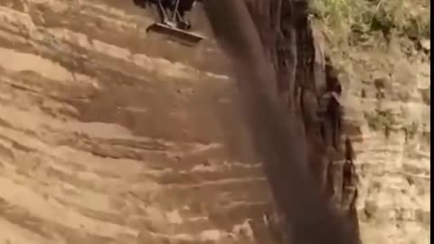 Spider Excavator on a Cliff