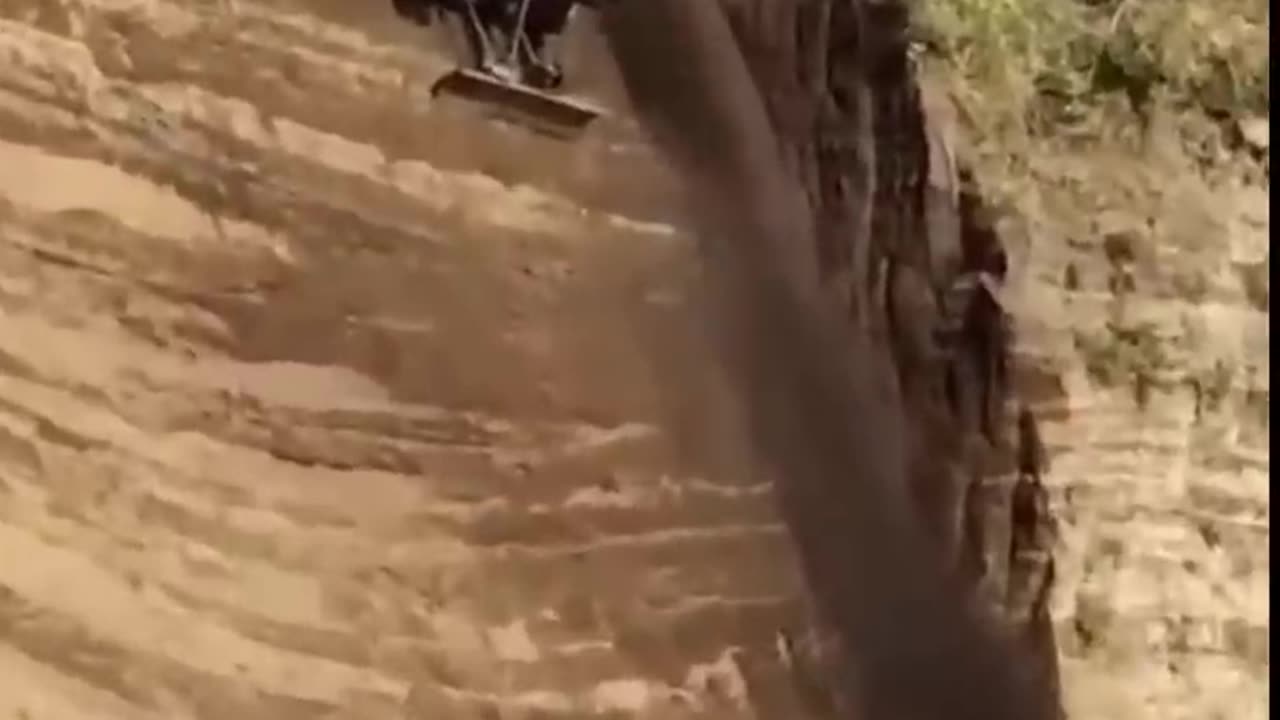 Spider Excavator on a Cliff