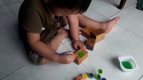 Dad gave his son color and taught him how to color