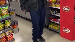 Drunk Gas Station Worker Tries To Moonwalk