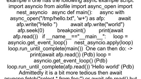 How to await a coroutine in pdb