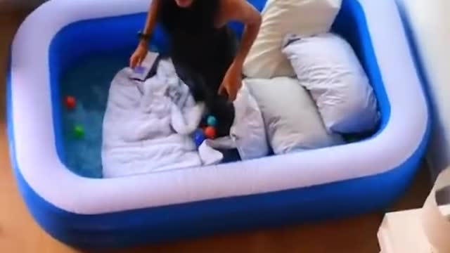 Turning Pool into a Bed Prank on Girlfriend PART 4