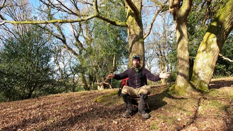 Assembling the Trekology Yizo go camping chair. At an ironage fort . New forest.