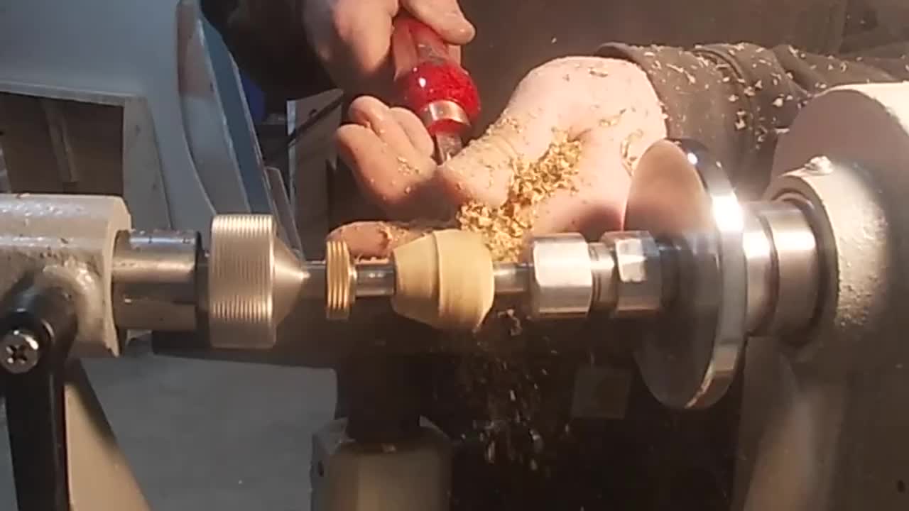 Turning zebra wood for an aromatherapy necklace