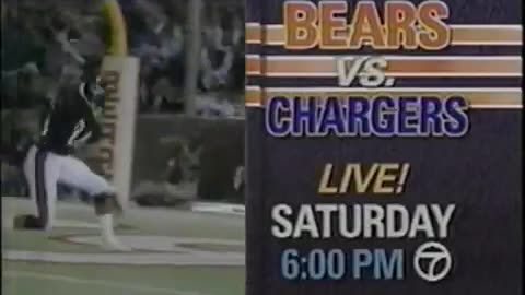 August 18, 1989 - Chicago TV Promo for Bears-Chargers Telecast