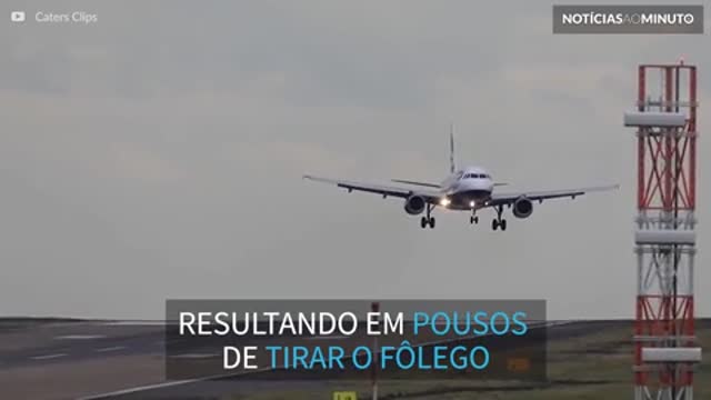 De tirar o fôlego! Pousos assustadores causados por fortes ventos na Inglaterra