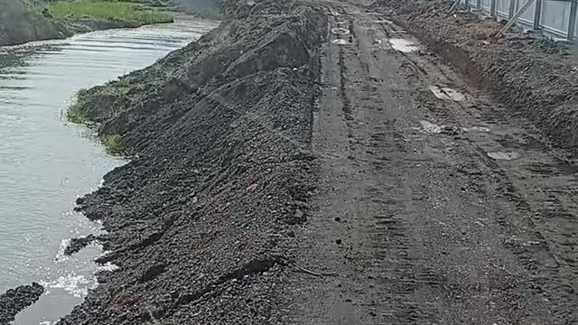 Excavators made at the construction site
