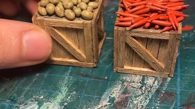 How to make miniature wooden crates and miniature vegetables