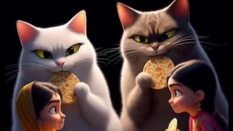 Cat eating story poem for kids l Madhu Makhi