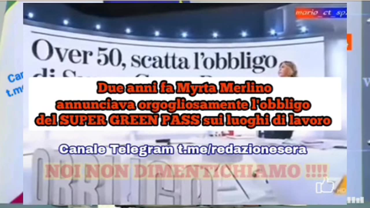 NOI NON DIMENTICHIAMO.. Specie l'orgoglioso annuncio fatto dalla STREGA MERLINO su LA7